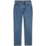 Blaue Monki Bio Straight Leg Jeans aus Denim für Damen Größe XS Weite 24, Länge 32 