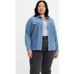 Blaue Langärmelige LEVI'S Jeansblusen für Damen Größe 4 XL 