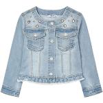 Blaue Gepunktete Mayoral Mini Rundhals-Ausschnitt Kurze Jeansjacken für Kinder aus Baumwolle für Mädchen Größe 92 