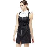 Reduzierte Schwarze Ärmellose Guess Herbstkleider mit Reißverschluss aus Baumwolle für Damen Größe XS 