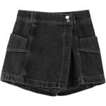 Graue Mini Jeans-Miniröcke aus Leinen Handwäsche für Damen Größe 5 XL Große Größen 