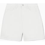 Cremefarbene COS Bio Jeans-Shorts mit Reißverschluss aus Baumwollmischung für Damen für den für den Sommer 