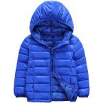 Royalblaue Unifarbene Atmungsaktive Kindersteppjacken mit Kapuze mit Reißverschluss Handwäsche für Mädchen Größe 134 für den für den Winter 