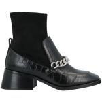Reduzierte Schwarze Unifarbene Jeffrey Campbell Karree Blockabsatz Sock-Boots aus Veloursleder für Damen Größe 39,5 
