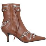 Braune Jeffrey Campbell Pfennigabsatz Stiefeletten & Boots mit Nieten mit Nieten mit Riemchen aus Leder für Damen Größe 41 