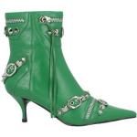 Grüne Jeffrey Campbell Pfennigabsatz Stiefeletten & Boots mit Nieten mit Nieten mit Riemchen aus Leder für Damen Größe 41 