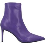 Reduzierte Violette Jeffrey Campbell Pfennigabsatz High Heel Stiefeletten & High Heel Boots mit Reißverschluss aus Leder für Damen Größe 41 