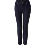 Dunkelblaue Oui Skinny Jeans mit Reißverschluss aus Denim für Damen Größe XXL Große Größen Weite 27, Länge 28 
