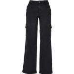 Reduzierte Schwarze Loose Fit Urban Classics Stretch-Jeans mit Knopf aus Denim für Damen Größe XS 