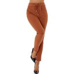 Braune Elegante Jela London Stretchhosen für Damen Größe XL Weite 38 