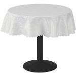 Reduzierte Weiße Runde Runde Tischdecken 135 cm mit Ornament-Motiv aus Polyester maschinenwaschbar 