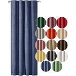 Reduzierte Blaue Moderne Gardinen mit Kräuselband aus Polyester blickdicht 