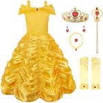 Gelbe Die Schöne und das Biest Belle Schulterfreie Prinzessin-Kostüme für Kinder 