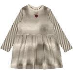 Braune Bestickte Langärmelige Wheat Jerseykleider für Kinder aus Jersey für Mädchen Größe 122 für den für den Herbst 