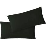 Schwarze Kissenbezüge & Kissenhüllen mit Reißverschluss aus Jersey trocknergeeignet 40x80 2-teilig 