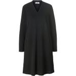 Schwarze Elegante Peter Hahn V-Ausschnitt Jerseykleider mit Vogel-Motiv aus Jersey maschinenwaschbar für Damen Größe XL 