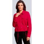Reduzierte Rote Unifarbene Casual Alba Moda Damenblazer mit Knopf aus Jersey 