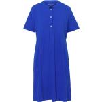 Royalblaue Halblangärmelige by Green Cotton Bio Nachhaltige Stehkragen Jerseykleider aus Jersey maschinenwaschbar für Damen 