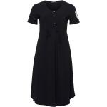 Schwarze Halblangärmelige Doris Streich Jerseykleider mit Reißverschluss aus Jersey maschinenwaschbar für Damen Große Größen 