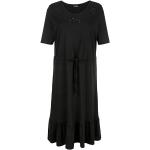 Schwarze Unifarbene Mia Moda Maxi Sommerkleider aus Jersey für Damen 