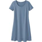 Aquablaue Waschbär Bio Nachhaltige Jerseykleider mit Volants aus Jersey für Damen Größe L 