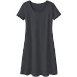 Schwarze Waschbär Bio Nachhaltige Jerseykleider mit Volants aus Jersey für Damen Größe L 