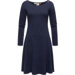 Marineblaue Langärmelige Vegane Midi Shirtkleider aus Jersey für Damen Größe XL für den für den Winter 