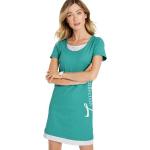Mintgrüne Unifarbene Kurzärmelige Mini Rundhals-Ausschnitt Minikleider & kurze Kleider aus Jersey für Damen Größe L 