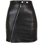 Schwarze Urban Classics Kunstlederröcke mit Reißverschluss aus Jersey für Damen Größe XS 