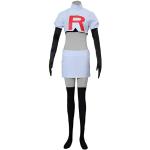 Weiße Pokemon Team Rocket Cosplay-Kostüme aus Polyester für Damen Größe M 