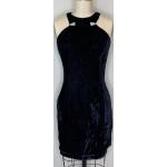 Schwarze Vintage Mini Samtkleider aus Samt für Damen 