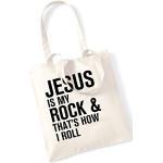 Jesus is my rock and that's how I roll tote bag