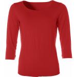 Rote 3/4-ärmelige Jette Joop Basic Rundhals-Ausschnitt T-Shirts für Damen 