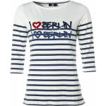 Weiße Langärmelige Jette Joop Rundhals-Ausschnitt T-Shirts mit Glitzer für Damen 