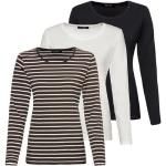 Braune Langärmelige Jette Joop Rundhals-Ausschnitt Basic-Shirts aus Baumwolle für Damen Größe XL 