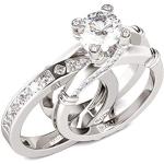 Nickelfreie Silberne Diamantringe aus Silber mit Diamant handgemacht Größe 64 für die Braut 