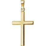Goldene Elegante Kreuzanhänger poliert aus Gold 14 Karat für Herren zur Kommunion 