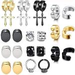 Nickelfreie Silberne Magnet-Ohrringe für Herren 