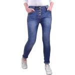 Reduzierte Vintage Stretch-Jeans mit Strass aus Baumwolle für Damen Größe XS 