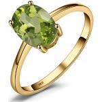 Reduzierte Nickelfreie Grüne Peridot Ringe vergoldet aus Gold mit Citrin Größe 50 zur Hochzeit 