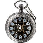Schwarze Retro Handaufzug Vintage Uhren & Antike Uhren mit 24-Stunden-Anzeige mit römischen Zahlen für Herren 