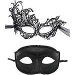 Schwarze Venezianische Masken mit Strass aus Spitze 