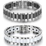 Silberne JewelryWE Magnetarmbänder aus Stahl für Herren 