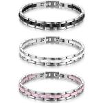 Reduzierte Nickelfreie Pinke JewelryWE Keramikarmbänder für Damen 3-teilig zum Muttertag 