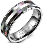 Silberne JewelryWE Eheringe & Trauringe aus Wolfram graviert Größe 54 zur Hochzeit 