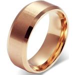 Goldene JewelryWE Edelstahlringe poliert aus Edelstahl graviert für Damen Größe 57 zur Hochzeit 