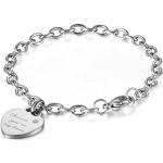 Silberne Elegante JewelryWE Bettelarmbänder & Sammelarmbänder aus Stahl graviert für Damen zum Vatertag 
