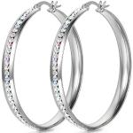 Reduzierte Silberne Elegante JewelryWE Strass Ohrringe mit Strass für Damen 