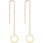 Nickelfreie Goldene Elegante JewelryWE Runde Ohrhänger aus Edelstahl für Damen 