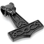 Schwarze JewelryWE Keltische Ketten aus Edelstahl für Herren 